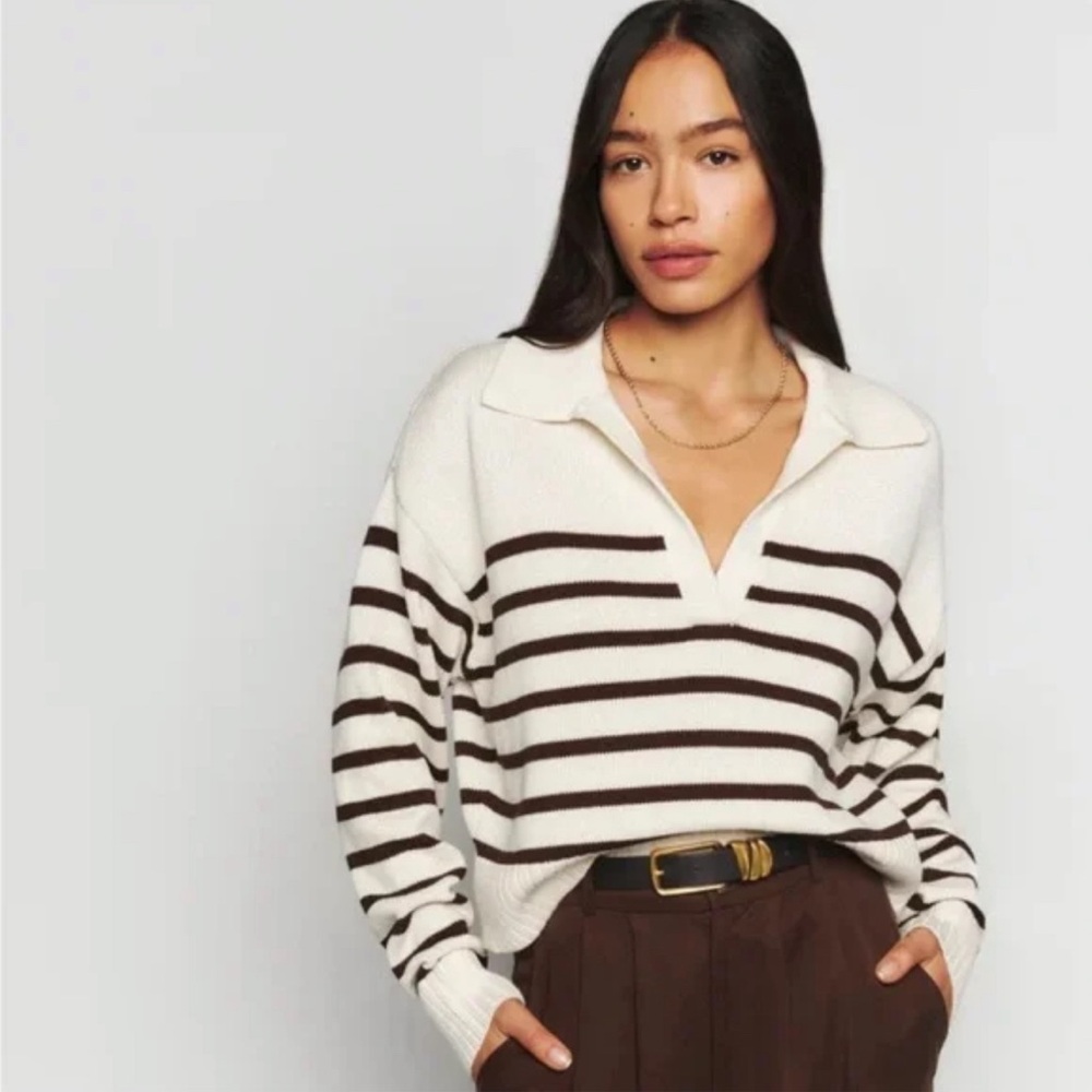 Reformation Francesco Cotton Polo Sweater
